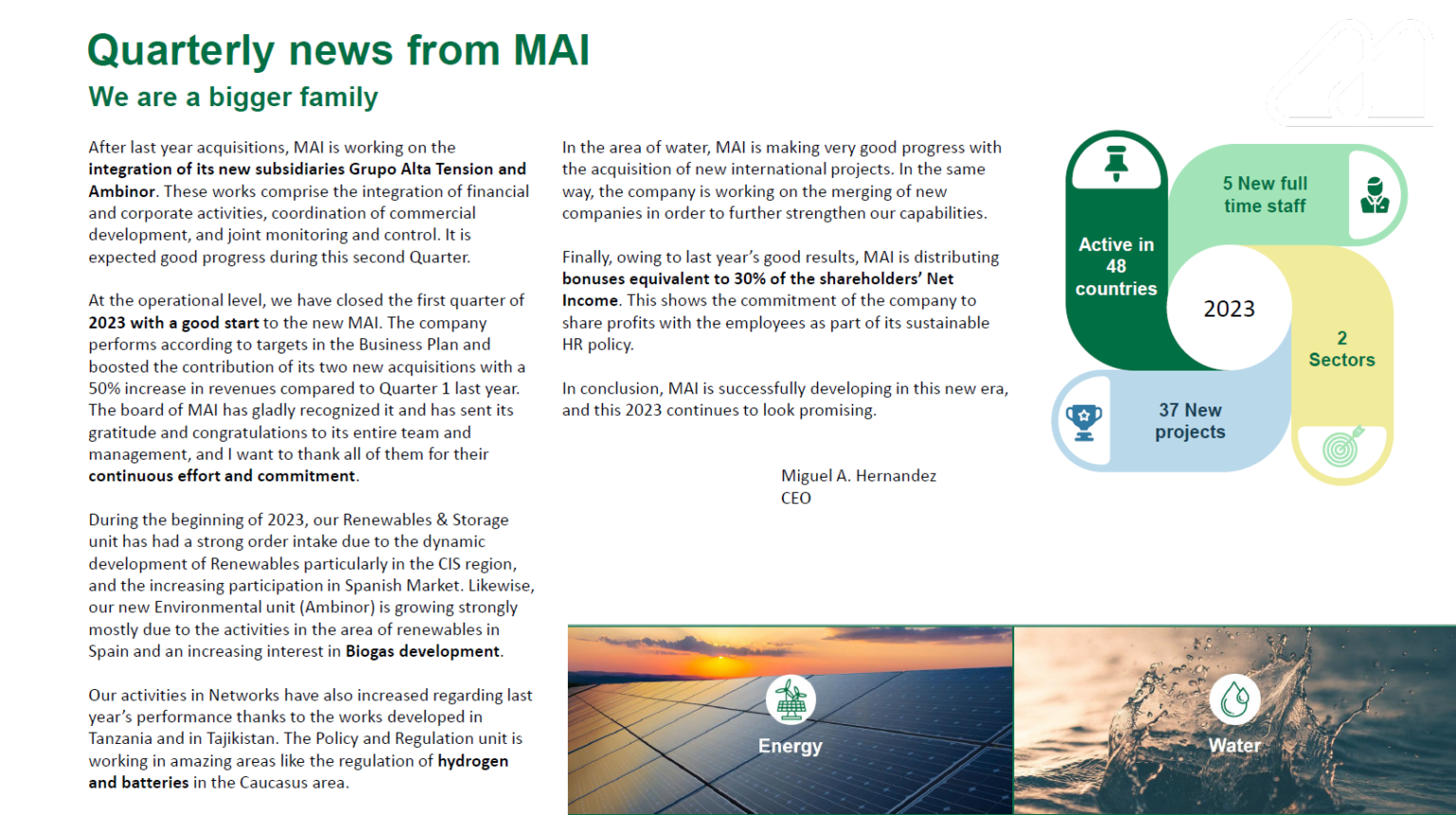 Quarterly News from MAI - MAI Group